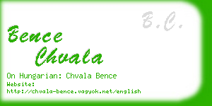 bence chvala business card